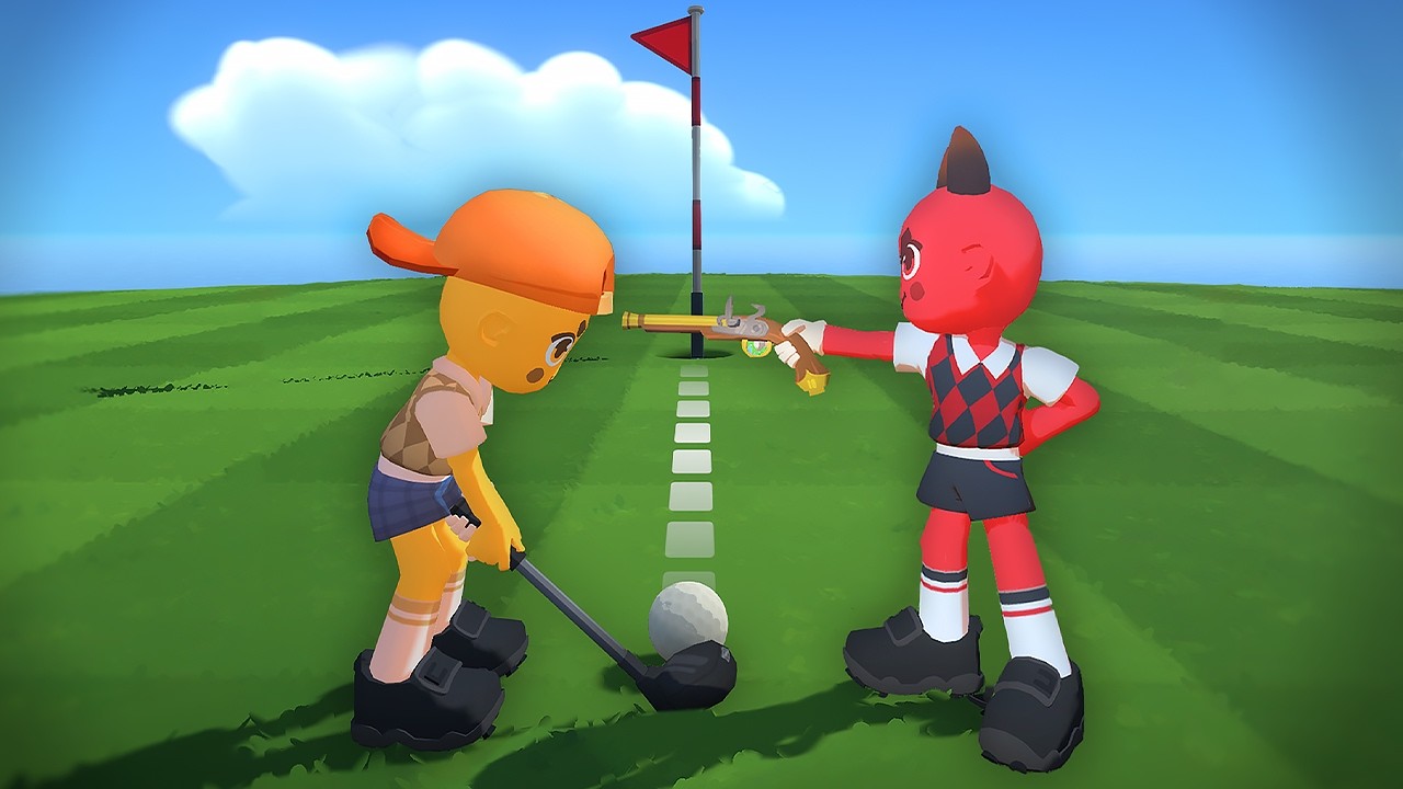 Tormenting my friends in a multiplayer golf game
