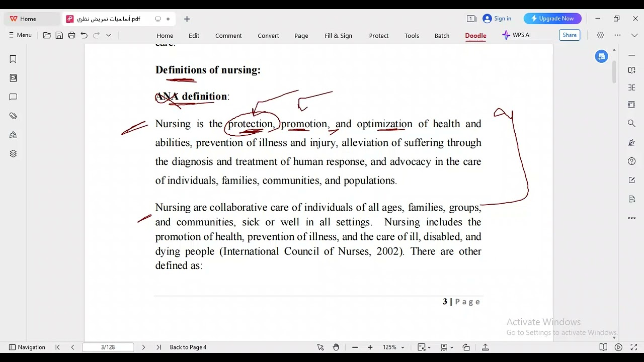 Introduction to Nursing المحاضرة الأولى أساسيات تمريض