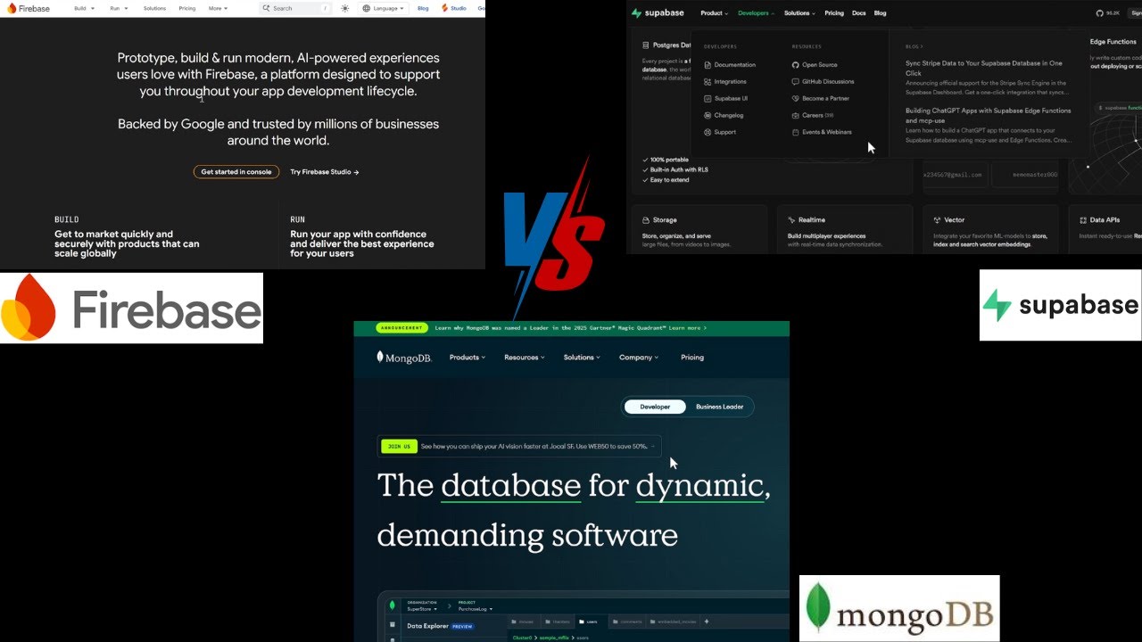 Firebase vs Supabase vs MongoDB &ndash; Which One is Best for Your Project | Full Guide 2026