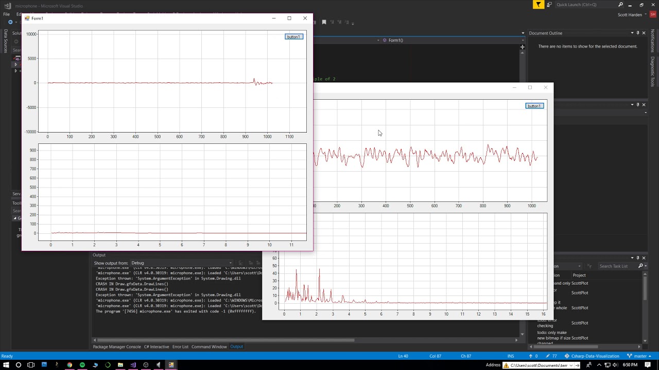 Realtime Microphone Audio FFT Graph with C# (improved)