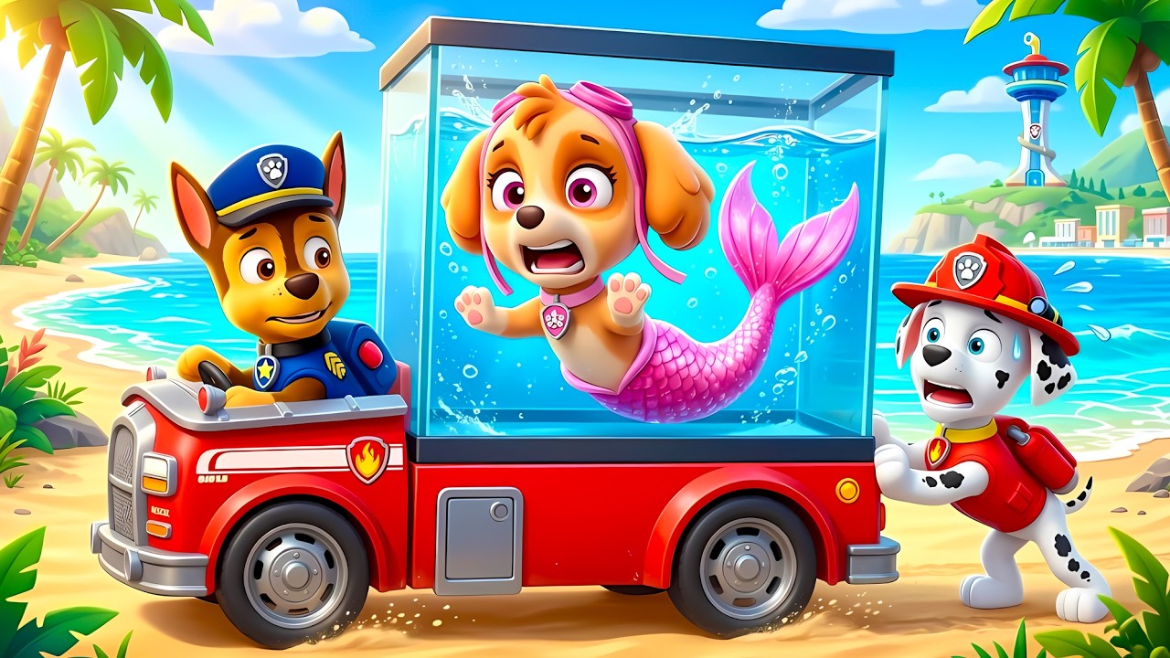 ¡La sirena SKYE está en problemas! CHASE POLICÍA llega al rescate | PAW Patrol Versión de Fans