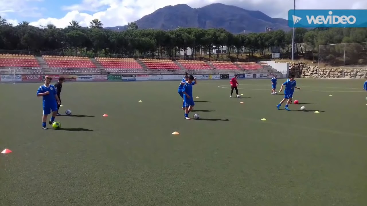Entrenamiento de velocidad de reacción + lateralidad. Ciudad de Estepona CF Alevin.