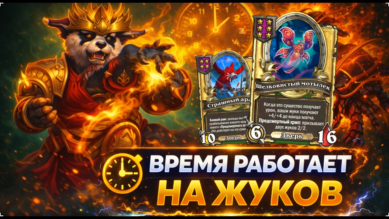 ⚡ ВРЕМЯ РАБОТАЕТ НА ЖУКОВ | Hearthstone Поля Сражений