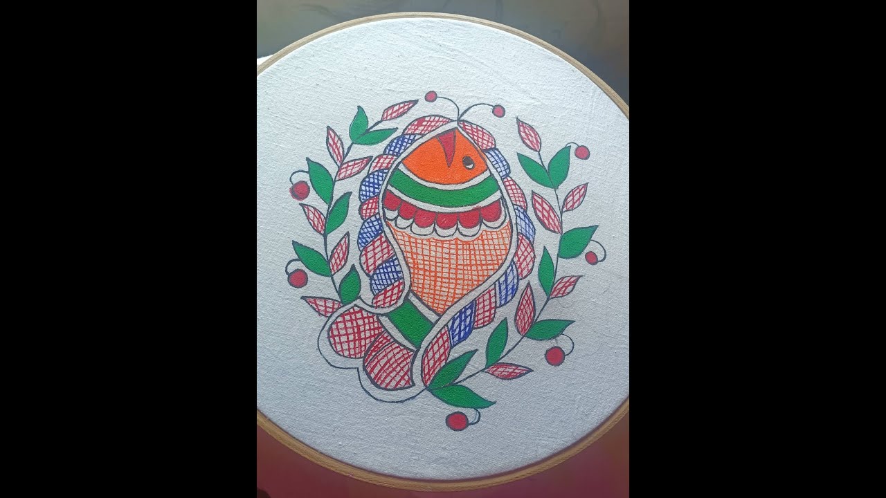 Madhubani painting fish motif par 2 #fabricart #painting #fabricpainting #madhubani #art 