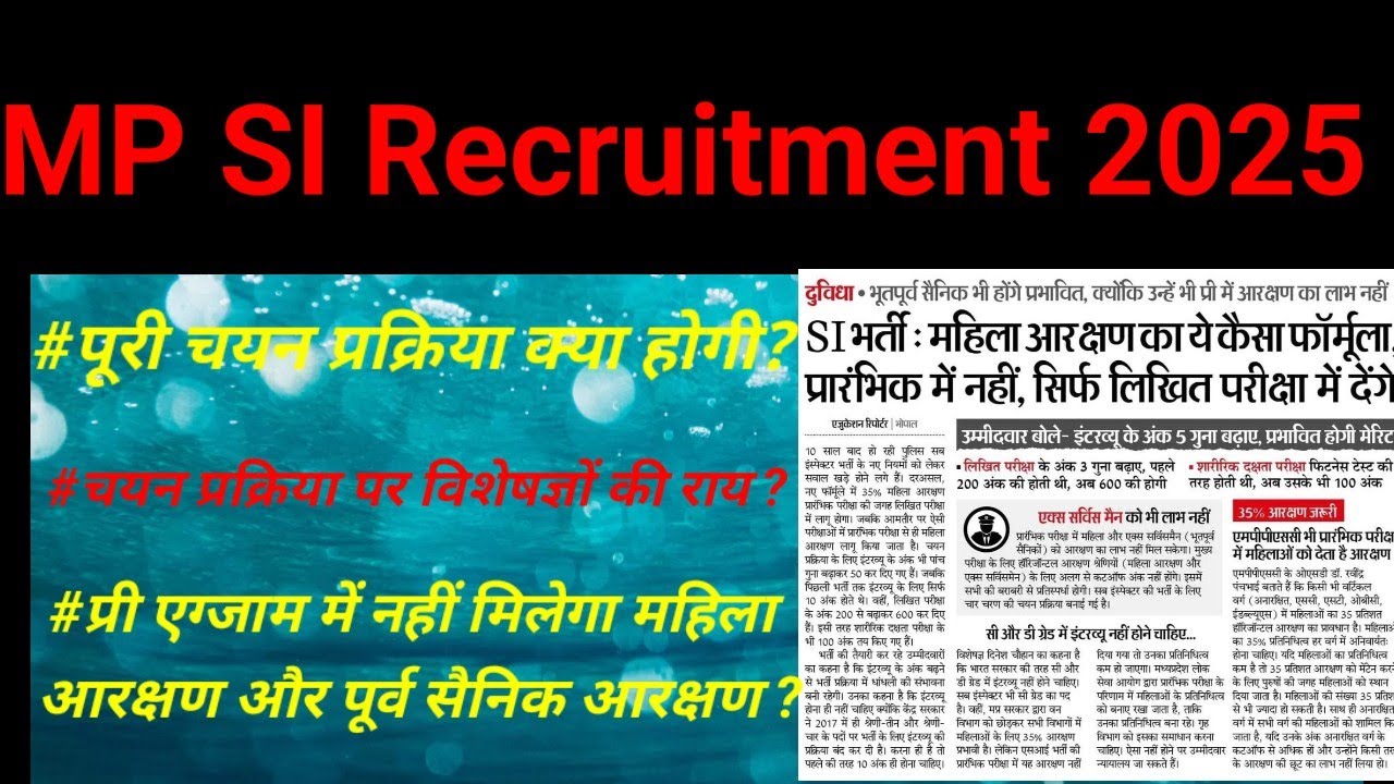 Mp Police SI Notification 2025