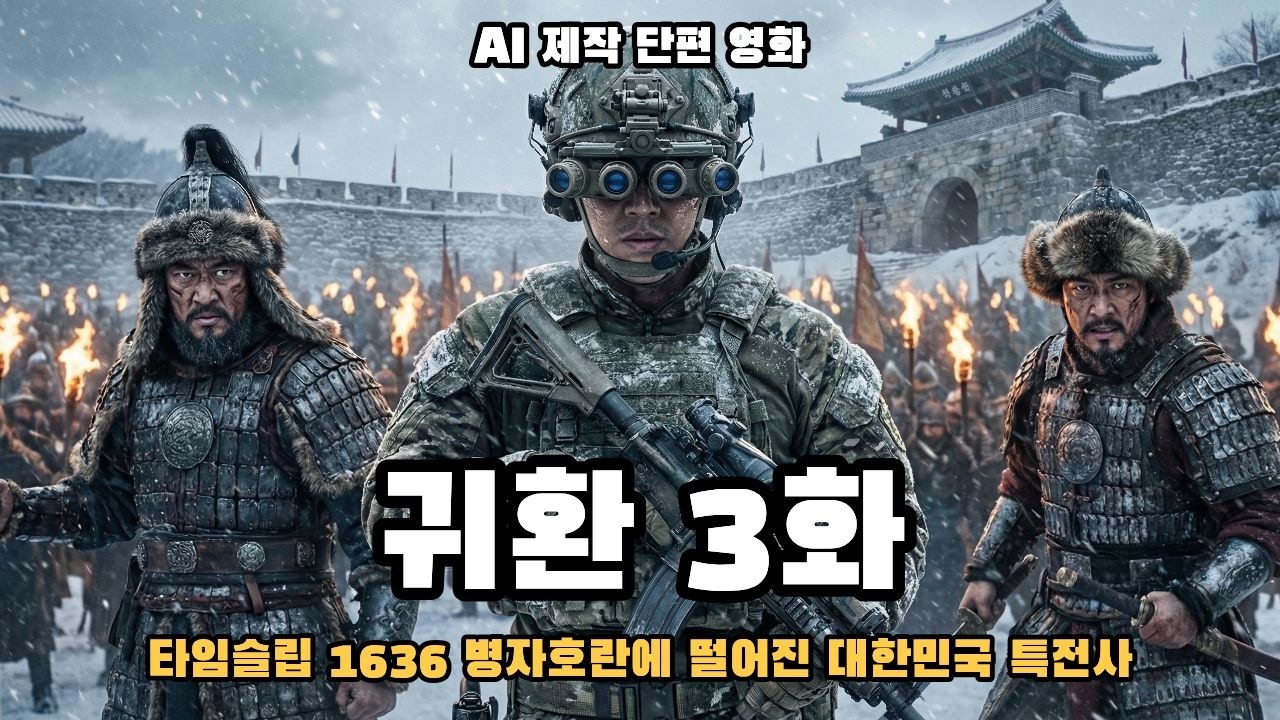 귀환 : 고공강하 중 1636년 병자호란으로 떨어진 대한민국 특전사 3화 [AI 단편 영화]