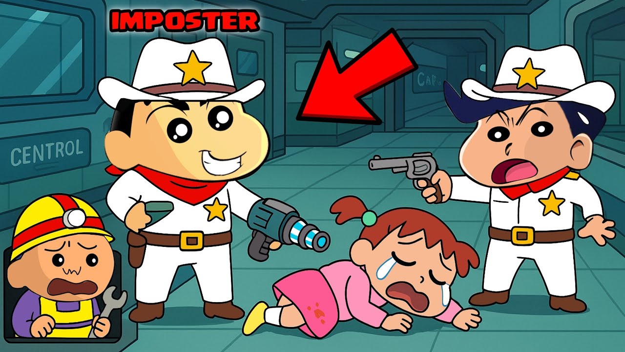 Spy Shinchan Used 999 IQ To Kill His Friends In Super Sus 😱 | Shinchan Among Us 3D | Funny Game 😂