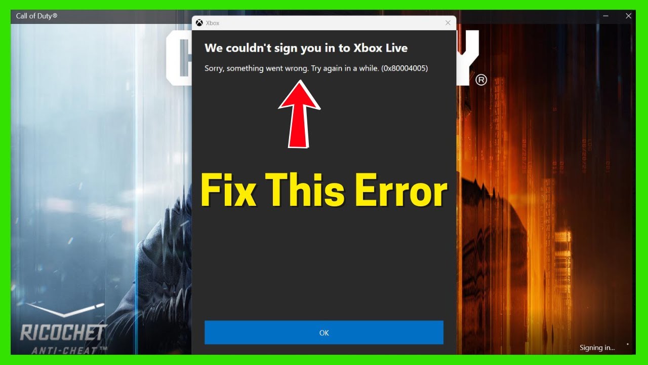 Исправление ошибки 0x80004005 (не удалось авторизовать вас в Xbox Live)