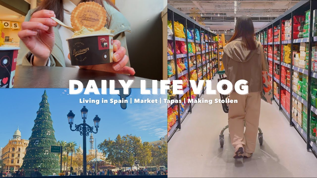 スペインVlog🇪🇸｜海外暮らしの週末🌿｜市場とタパス、毎年恒例シュトーレン作り🎄☕️