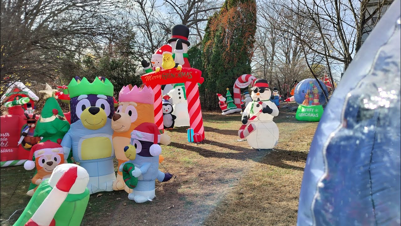 My 2024 Christmas Airblown Inflatables Display Decorations Walkthrough Tour