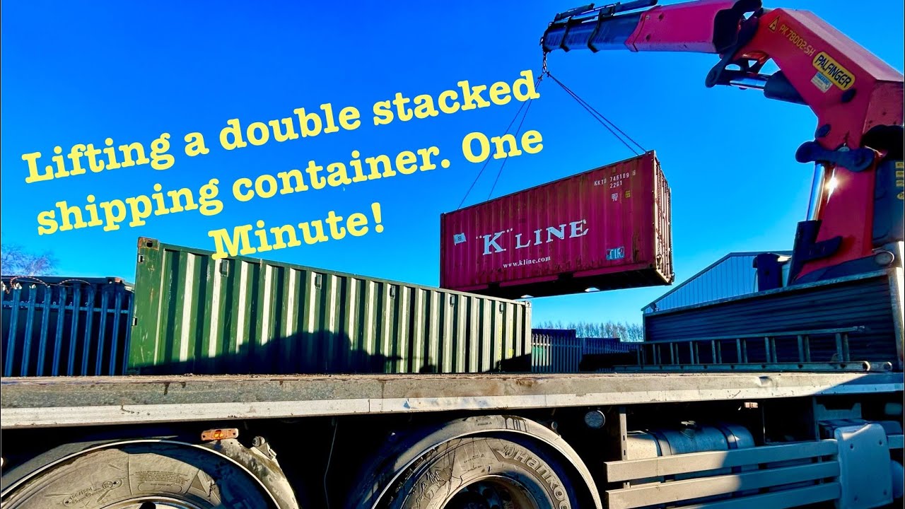 How are shipping containers moved? We show you the secrets by a HIAB crane | Storage depot | UK