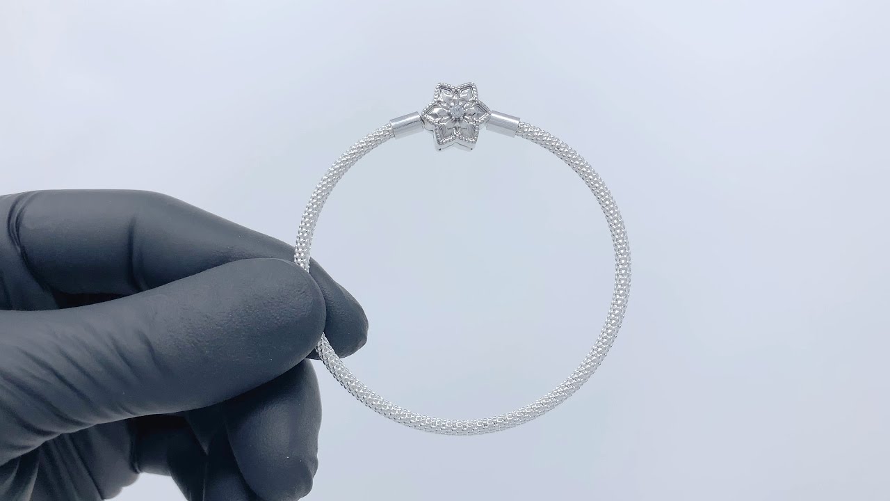 Pandora Moments Bright Snowflake Mesh Bracelet - Winter 2019 - 598616C01