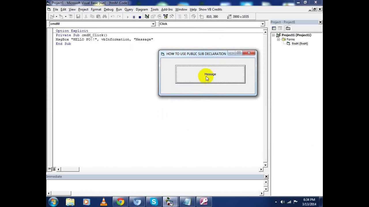FLOTECH TUTORIAL: VB 6.0 Public Sub Declaration