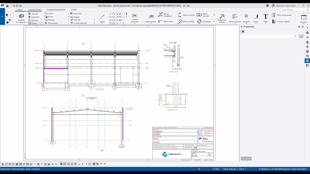 Dibujos desde modelo en Tekla Structures