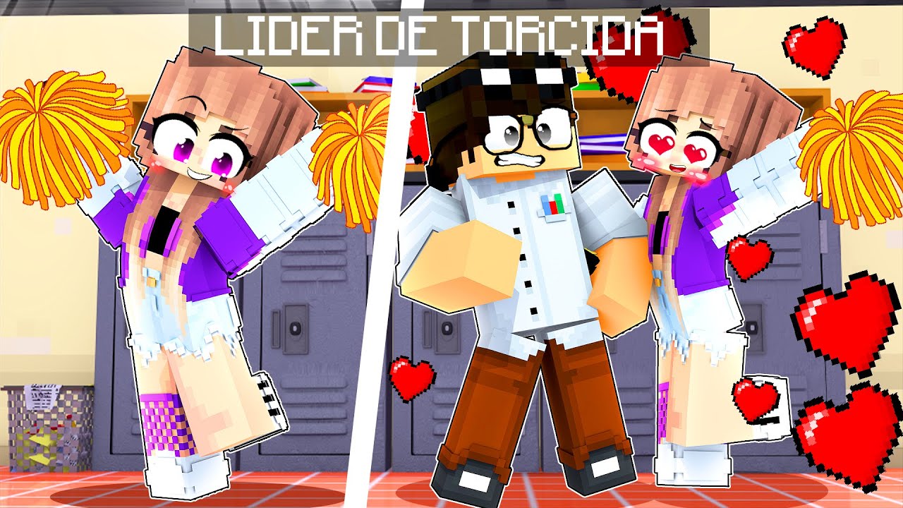 A LIDER DE TORCIDA SE APAIXONOU POR MIM NO MINECRAFT!!