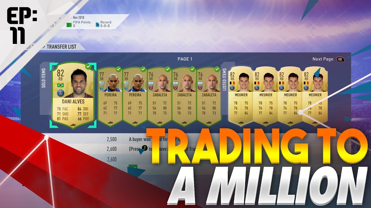 HOW TO MAKE 100K COINS QUICKLY!  FIFA 19 TRADING TO A MILLION EP 11