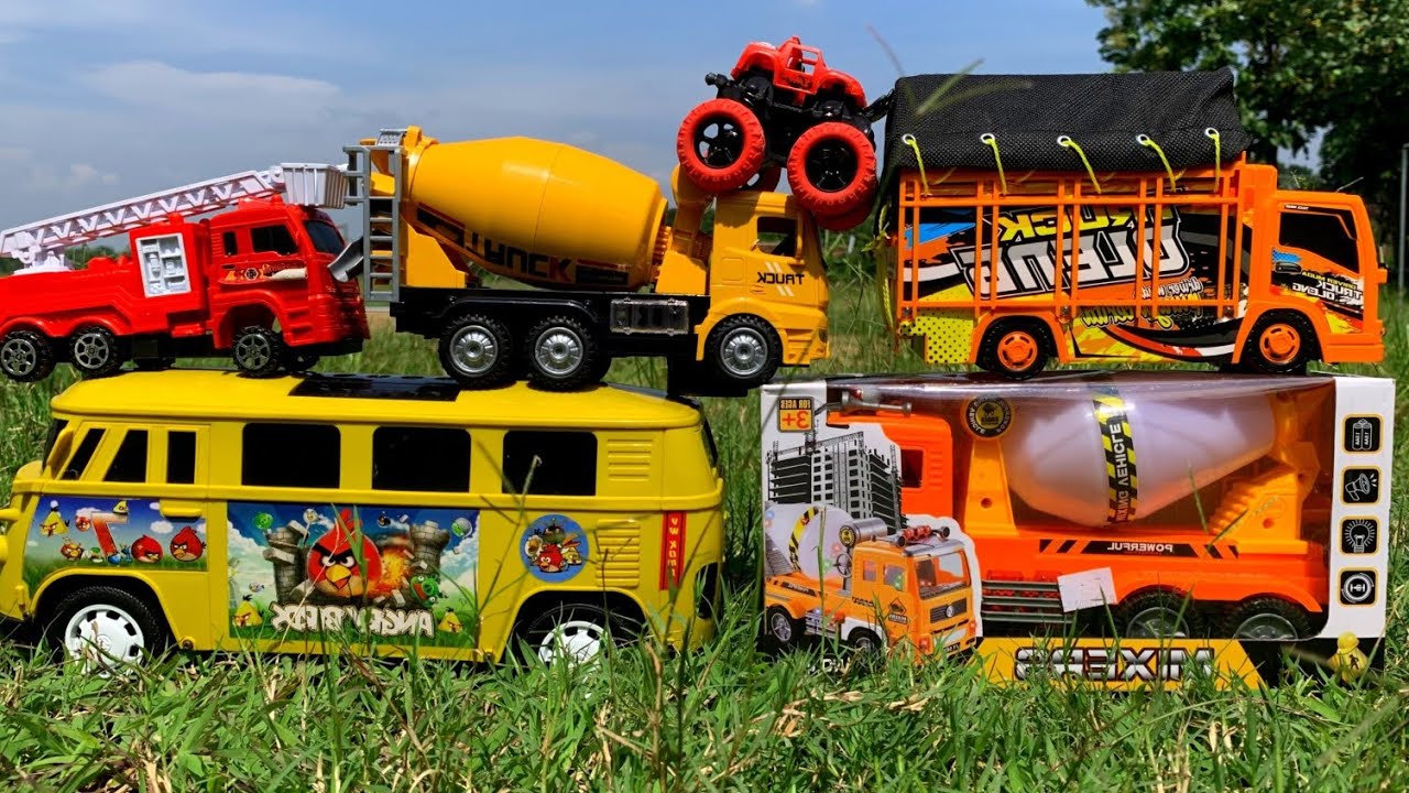 Unboxing Truk Oleng, Mobil Balap, Bus Telolet, Kereta Api, Truk Pemadam, Truk Tangki