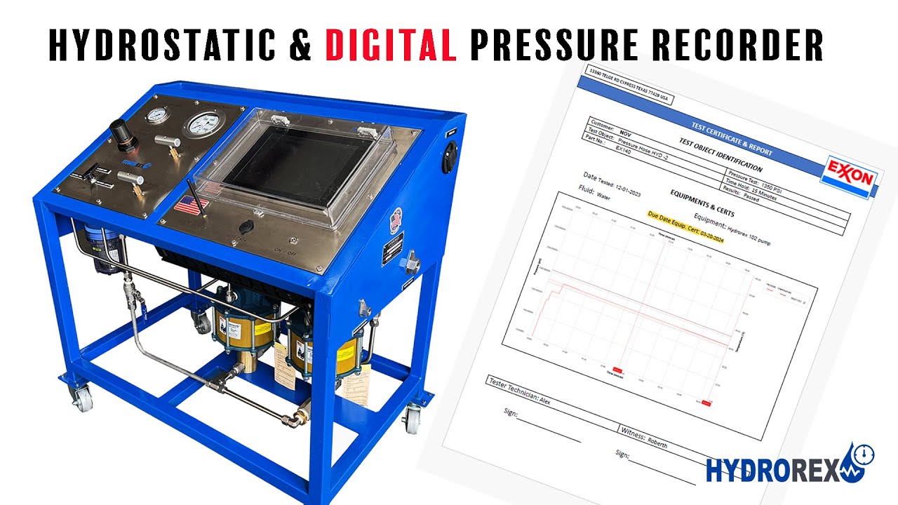 Hydrostatic Digital Pressure Chart Recorder -  Pressure Test Cart