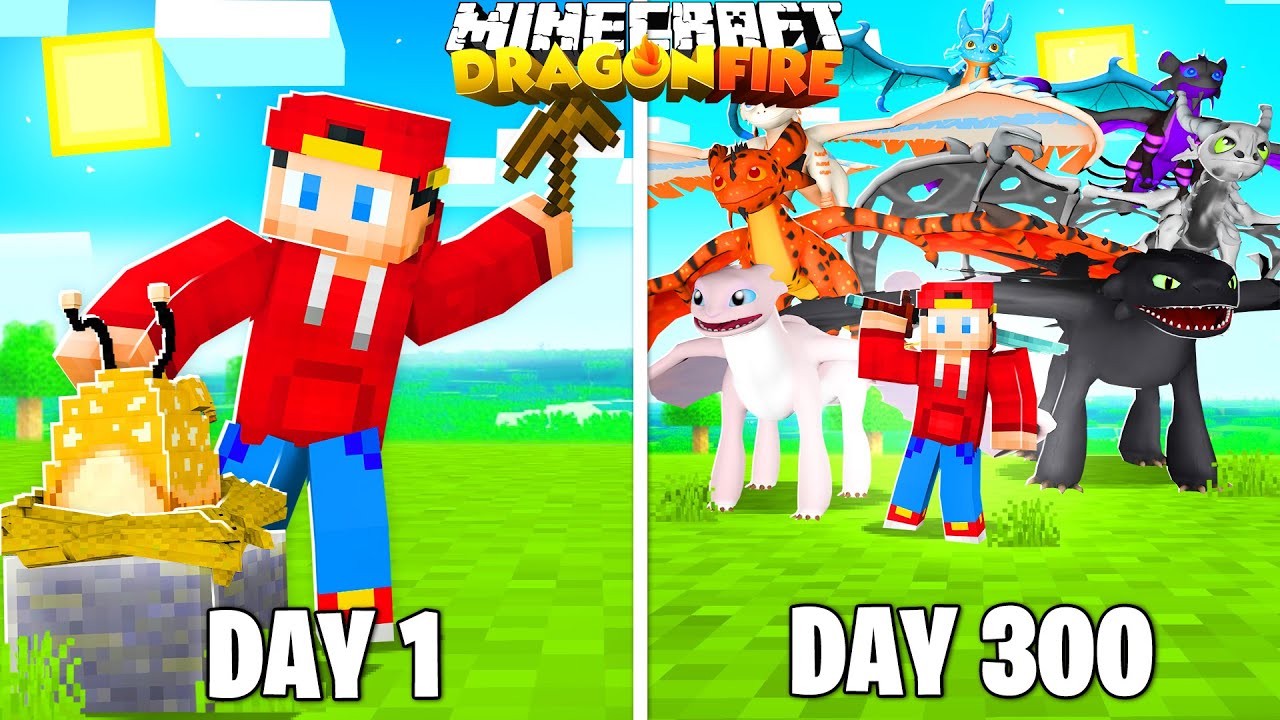 I Spent 300 Days in Dragon Fire Minecraft... Here's What Happened