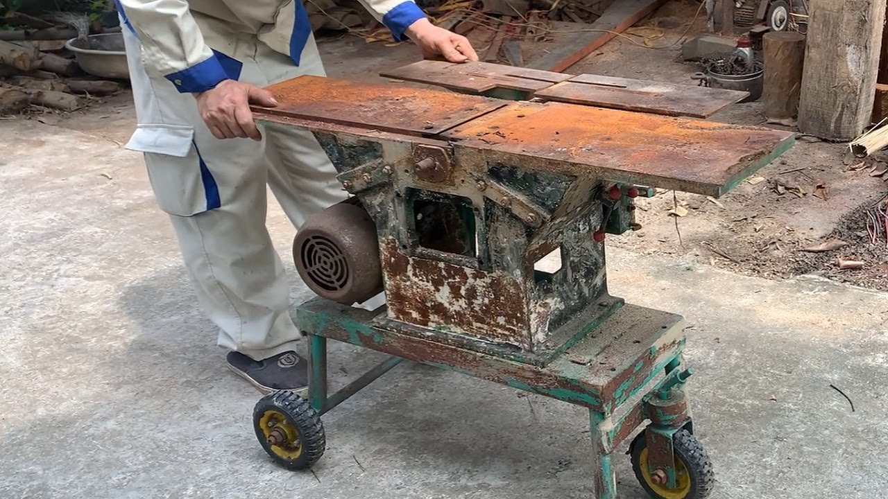 Restoration Antique Multifunction Table Saw / Perfectly Restore Rusty Wood Saw