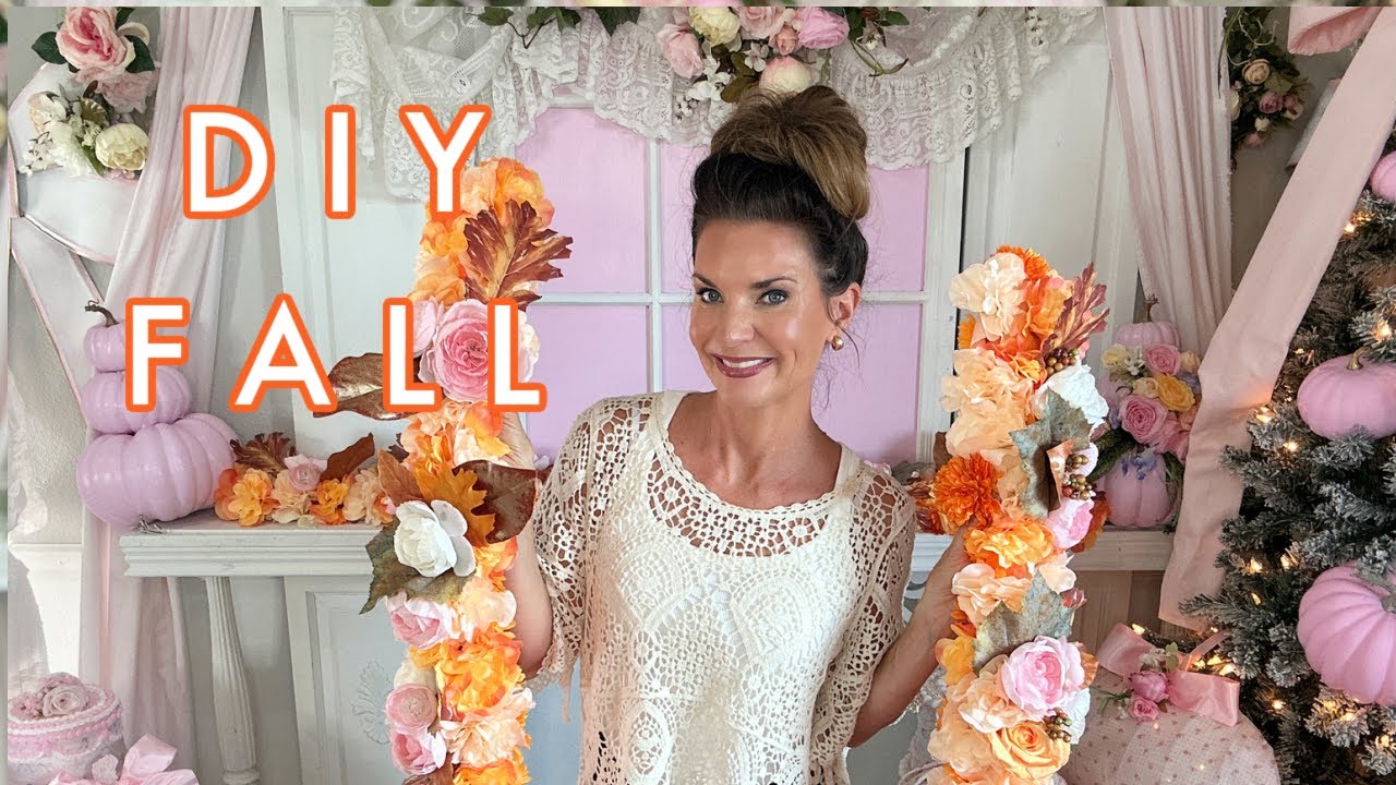 🎀🎃NEW! DIY DOLLAR TREE FALL GARLAND Love Shack Fancy Shabby Chic 🎀🎃Episode 11 Olivias Romantic Home