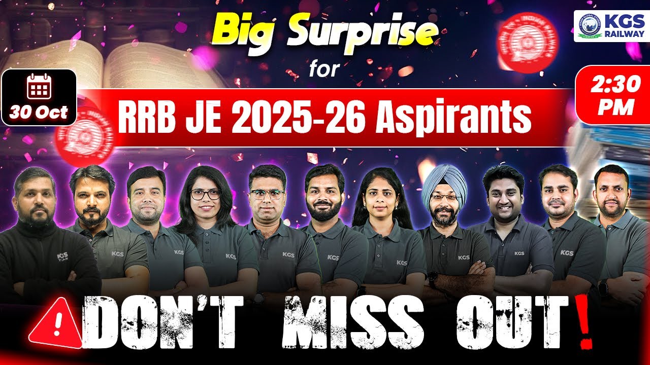 Big Surprise for RRB JE 2025-26 Aspirants 💥✨ | Don’t Miss Out! | By KGS TEAM