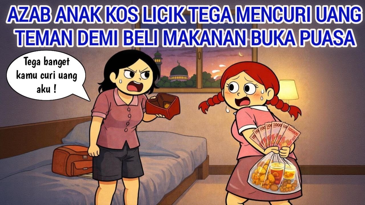 AZAB ANAK KOS LICIK TEGA MENCURI UANG TEMAN DEMI BELI MAKANAN BUKA PUASA | ANIMASI AZAB