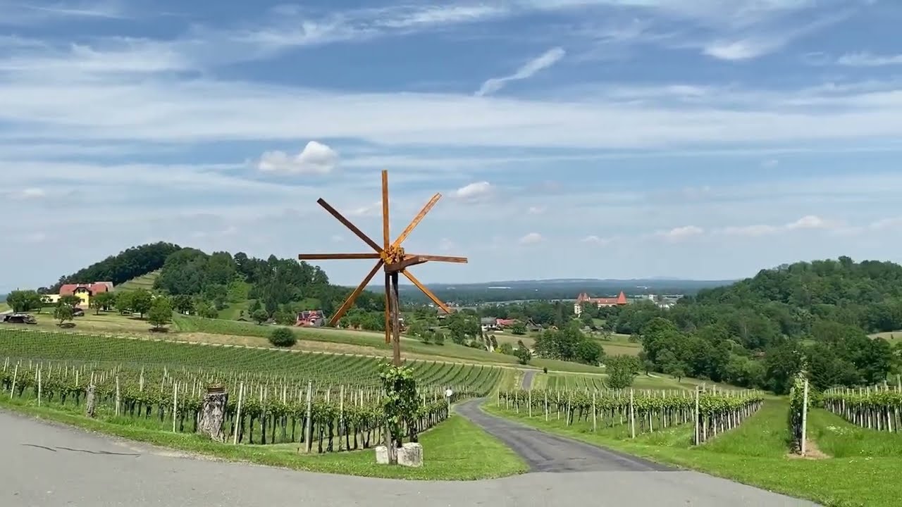 Drive to the Buschenschank Neubauer (Spielfeld, Styria, Austria)