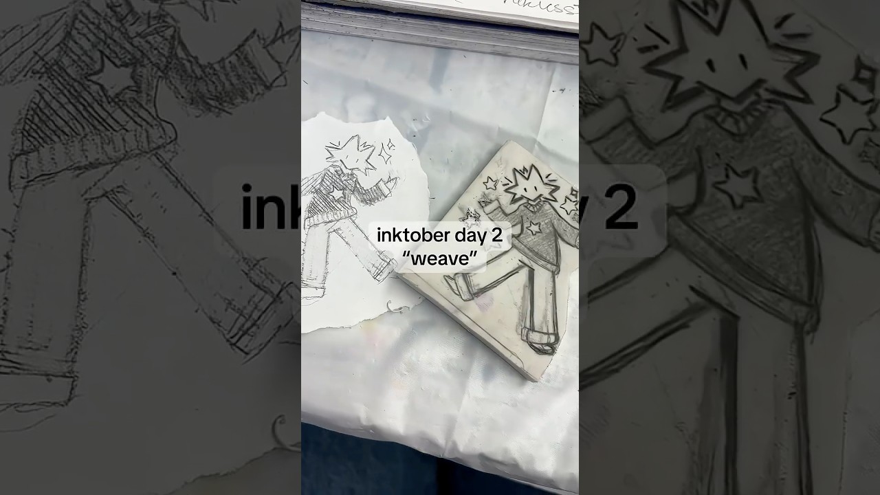 Inktober day 2: &ldquo;weave&rdquo; #inktober2025 #inktober #reliefprint #printmaking