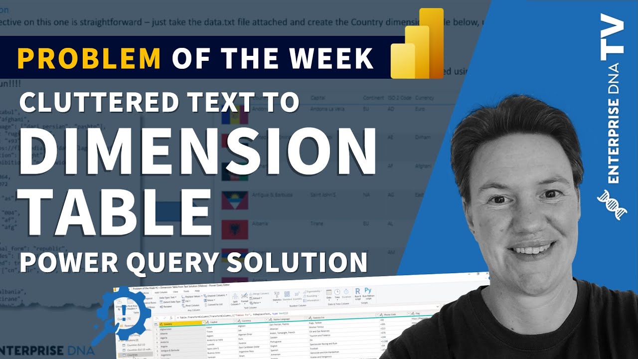 Create A Dimension Table In A Text File - Problem Of The Week #2 (Power Query Solution)