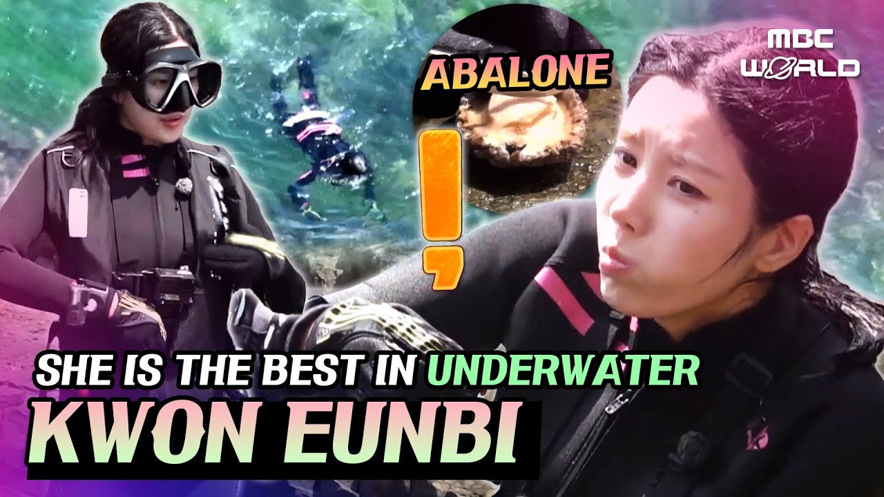[SUB] Eunbi's Catching Tons of Abalones Underwater 