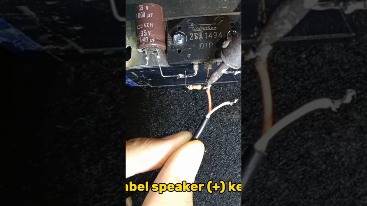 Cara merakit amplifier sederhana menggunakan sanken 2SA1494  #tutorial #diy #shorts