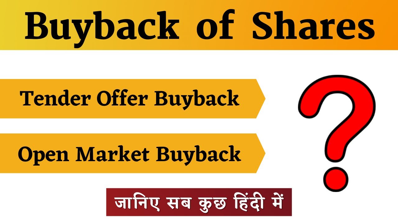 Buyback of Shares | Tender Offer Buyback & Open Market Buyback explained in hindi