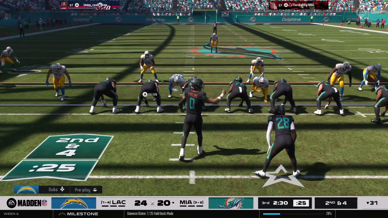 Chargers vs Dolphins