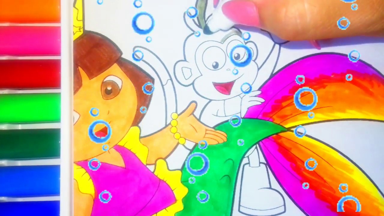 Dora the Explorer // Coloring for children //Dora the Little Mermaid  //  Дора Русалочка