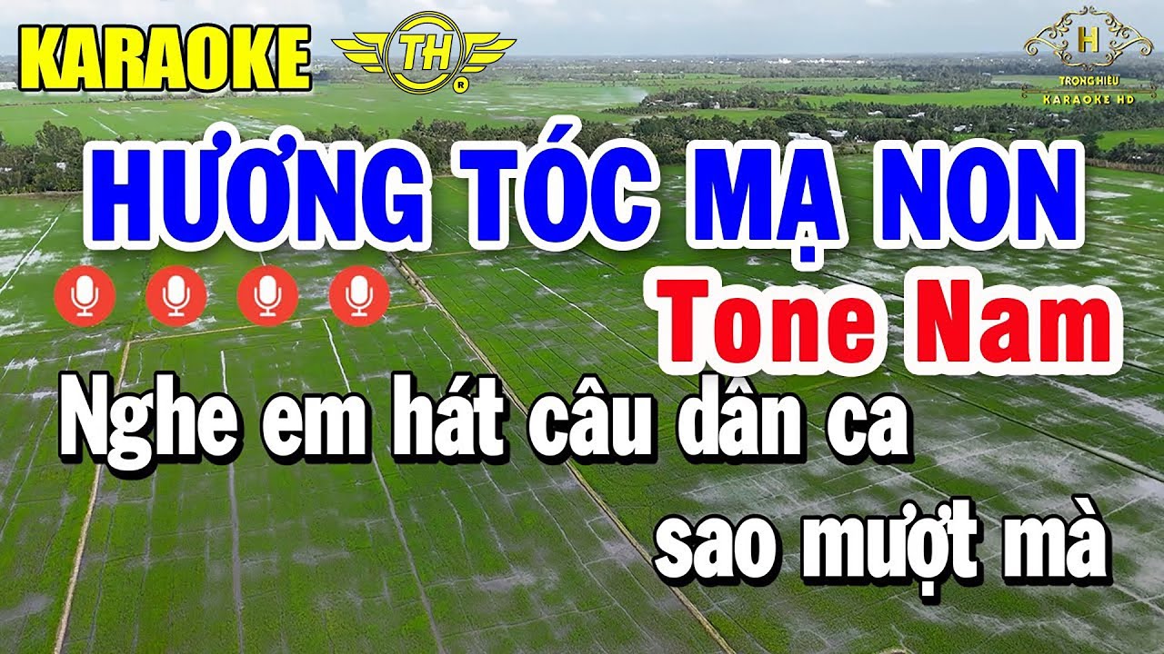 Hương Tóc Mạ Non Karaoke Tone Nam ( Dm ) Cha Cha Cha Nhạc Sống | Trọng Hiếu