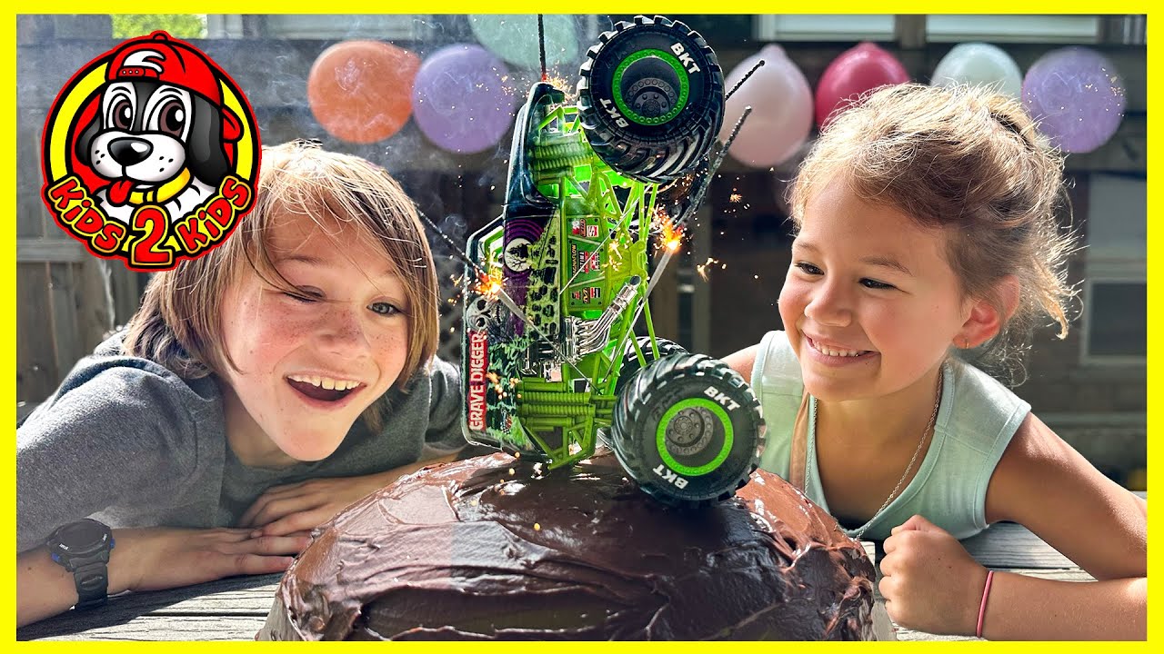 OUR FAMILY PLAYS Monster Jam & Hot Wheels Monster Trucks BACK FLIP CHALLENGE! (300K SUBS GIVEAWAY)
