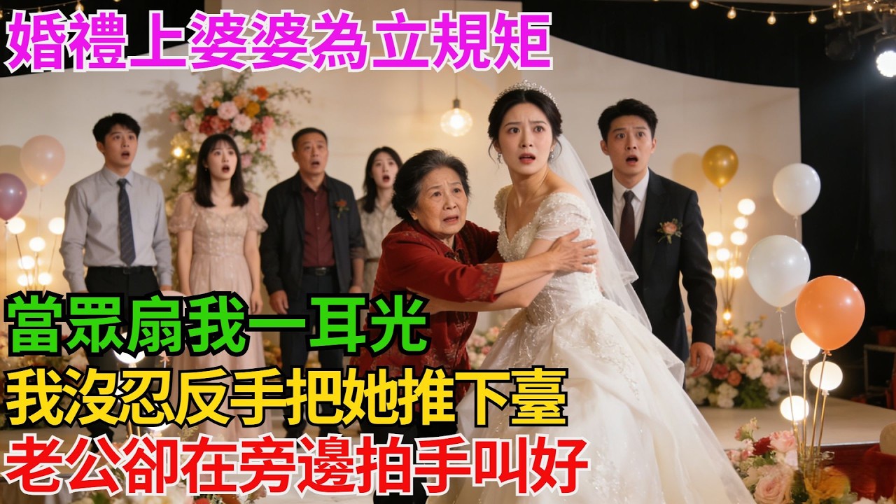 婚禮上婆婆為立規矩，當眾扇我一耳光，我沒忍反手把她推下臺，順便掀了酒席，老公卻在旁邊拍手叫好！【阿馨夜讀】#故事分享#情感#婆媳矛盾#AA制