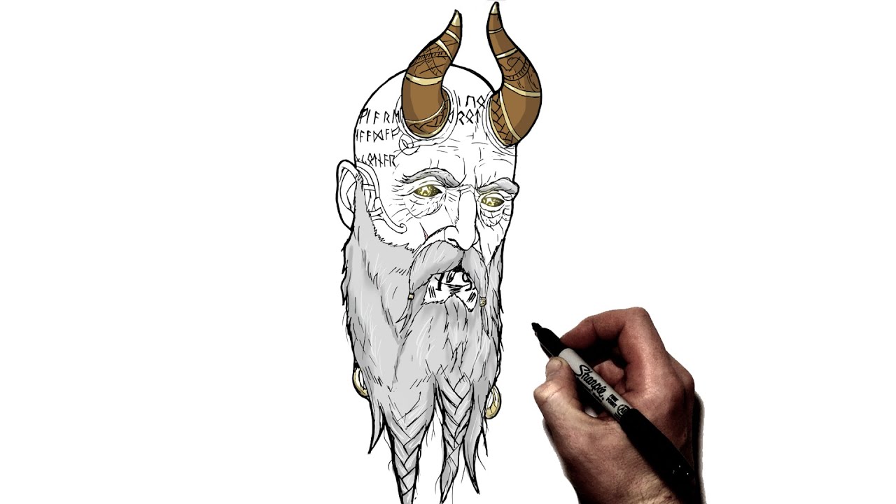 How To Draw Mimir | Step By Step | God Of War