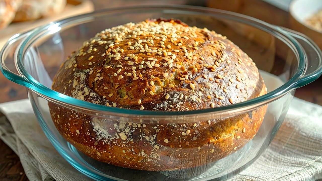 Gesundes Brot aus 3 Zutaten in 5 Minuten! KEIN Mehl und KEINE Hefe!