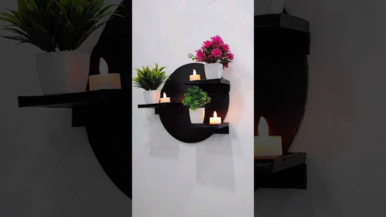 how to make cardboard wall shelf #trending #diy #artandcraftwithwastematerial