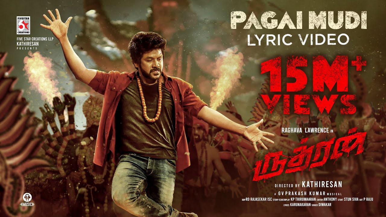 Rudhran &ndash; Pagai Mudi Lyrical | Raghava Lawrence | Sarath Kumar | GV Prakash | Kathiresan