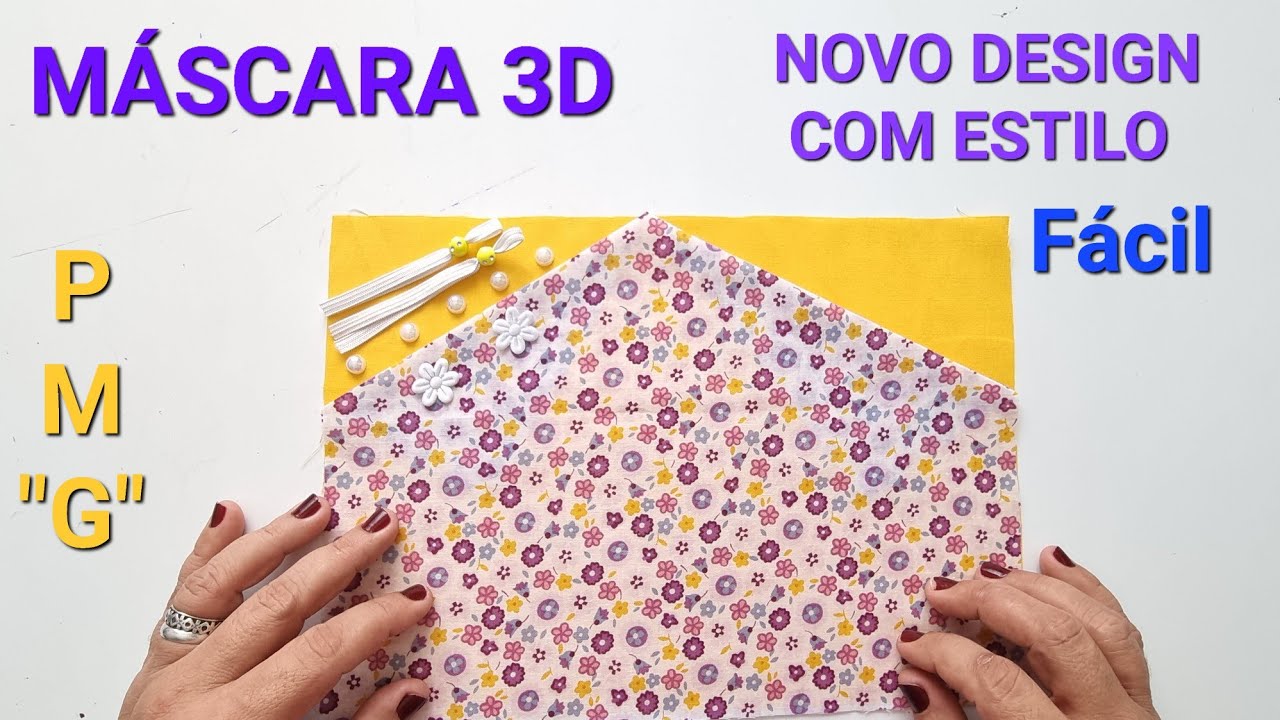 FACE MASK😷MÁSCARA 3D DE TECIDO NOVO ESTILO POUCO TECIDO FÁCIL E RÁPIDA SUPER CONFORTO P/OCULOS 6min