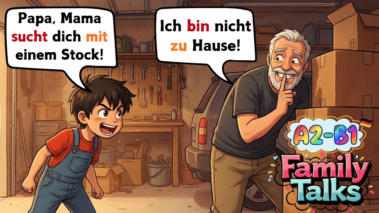 🌟Learn German with Family Talks: Father Son Daily Situations | 10 Simple Conversations 🏠🇩🇪