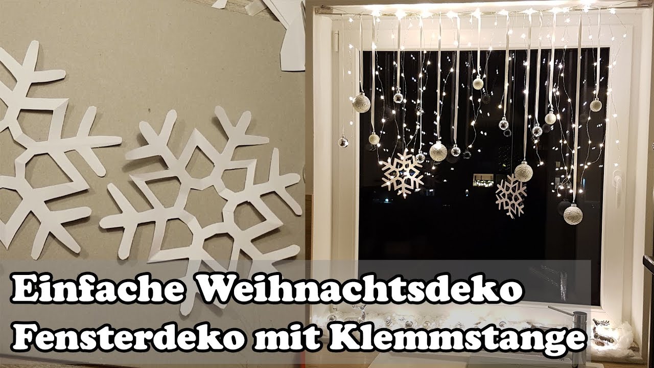 DIY: Fenster Weihnachtsdeko mit Gardinenstange / Christmas window decoration