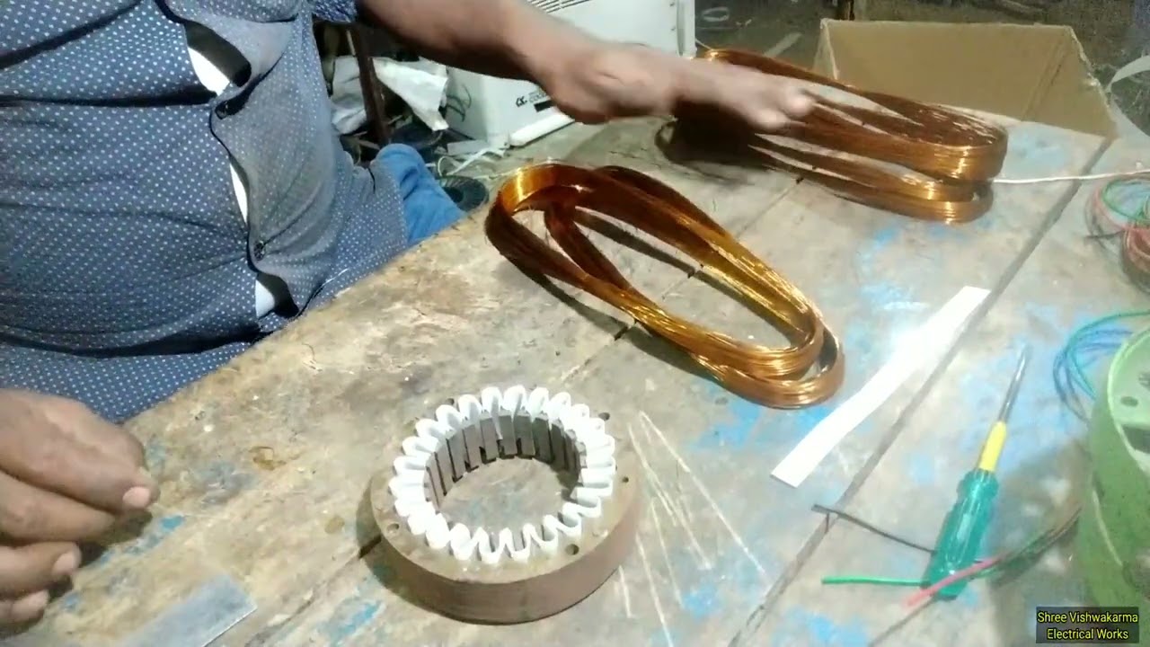 8 coil farrat fan winding in 3 speed , 5 पंखुड़ी फर्राटा फैन वाइंडिंग