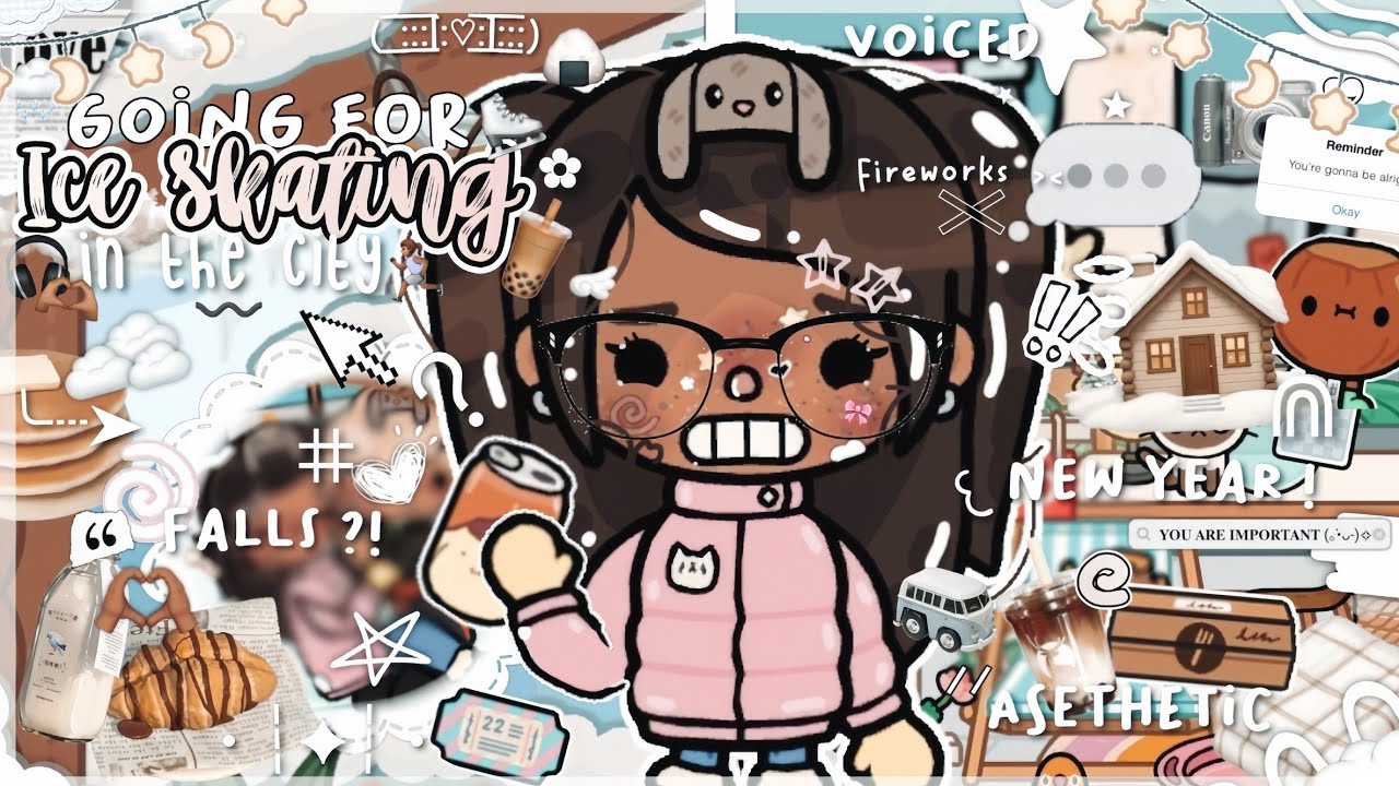 ✦ Катаюсь на коньках в городе ⛸️🫶🏽 ||озвучено🎙||Ролевая игра по Toca Boca Life World 🥯💗🍙 ୭. ᐟ