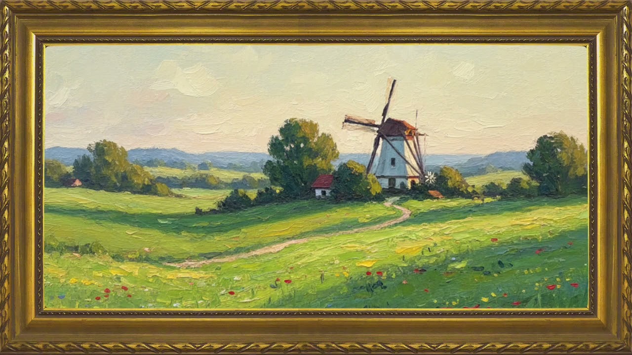 1-Hour Frame art Exhibition | Countryside Oil Painting for Museum Display