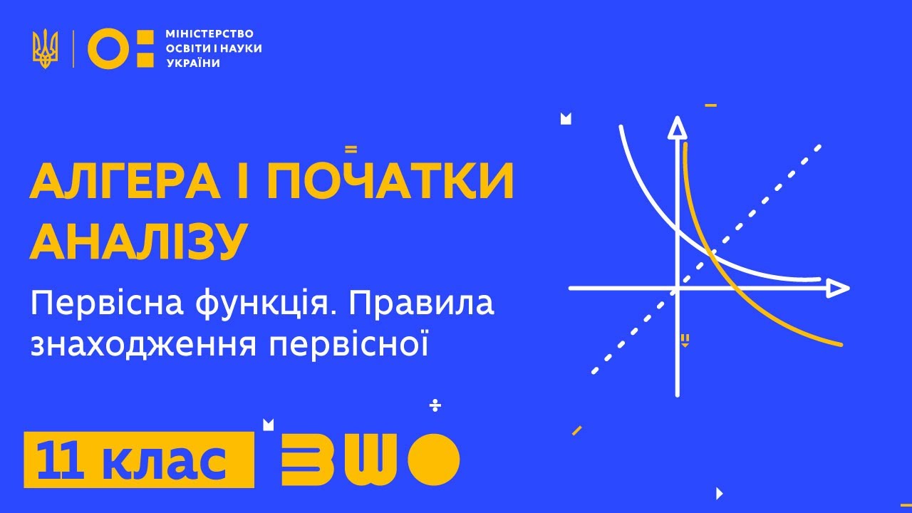 11 клас. Алгебра. Первісна функція. Правила знаходження первісної