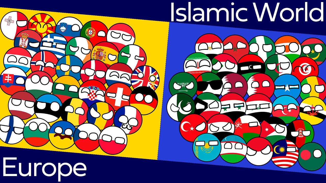 Countryballs Marble Race Europe vs Islamic World | Marble Race Duels